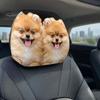 Decorative Car Headrest Protector 2Pcs Cute Dog Covers, Breathable Auto Seat Comfortable Sleeve Protectors, Stretchy Universal Interior Accessories