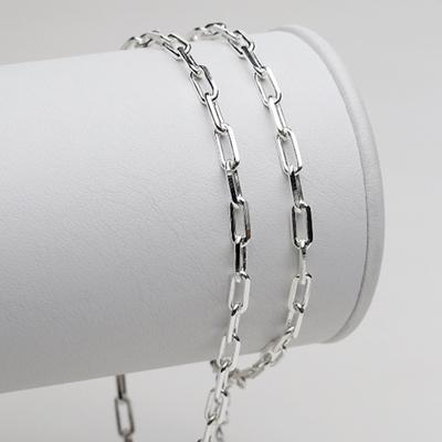 [Aslit] Full Silver Big Cutting Clip Chain Necklace_Unplated