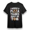 Men's T-shirt With Pizza Philosopher Graphic Unisex 100% Cotton Oversize Tee