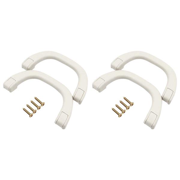 Car Roof Pillar Handles, Beige Plastic, Set of 2 (Left & Right), Model MB769617.