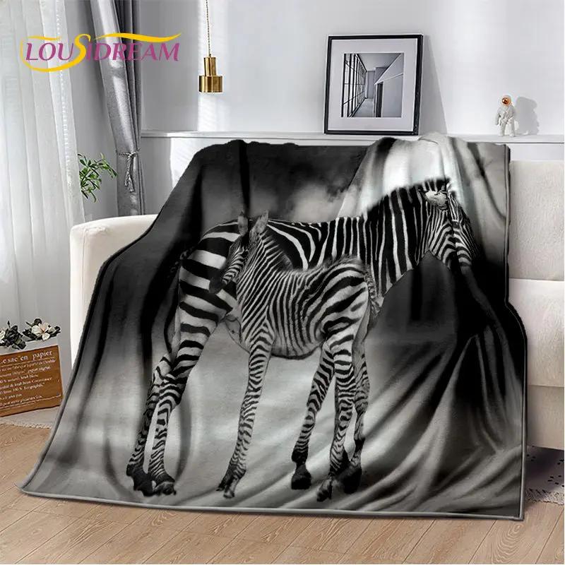 Wildtier Zebra Weiche Plüschdecke, Flanelldecke Überwurfdecke für Wohnzimmer Schlafzimmer Bett Sofa Picknick Abdeckung Bettdecke Kinder