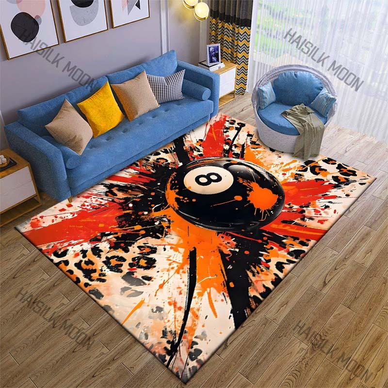 1PC Billiards Ink Splash Art Carpet for Living Room Bedroom Sofa Home Decor Rus Non-slip Floor Mat Luxury Gift Multiple Sizes