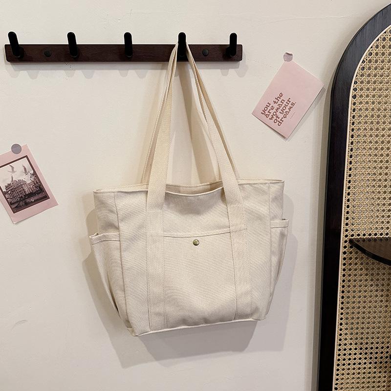 2025 Versatile Canvas Women's Shoulder Bag - Large Capacity Tote for College Students