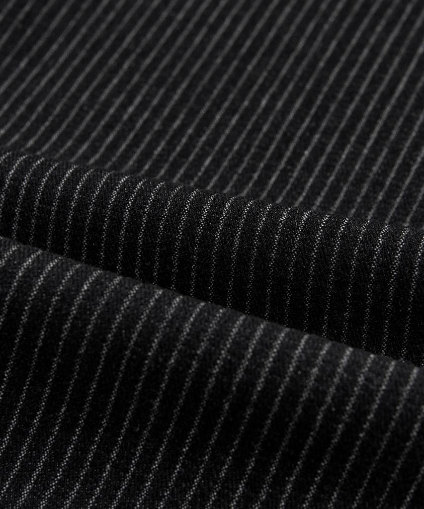 EXCONTAINER Pin Stripe Wide Denim Pants (Black)