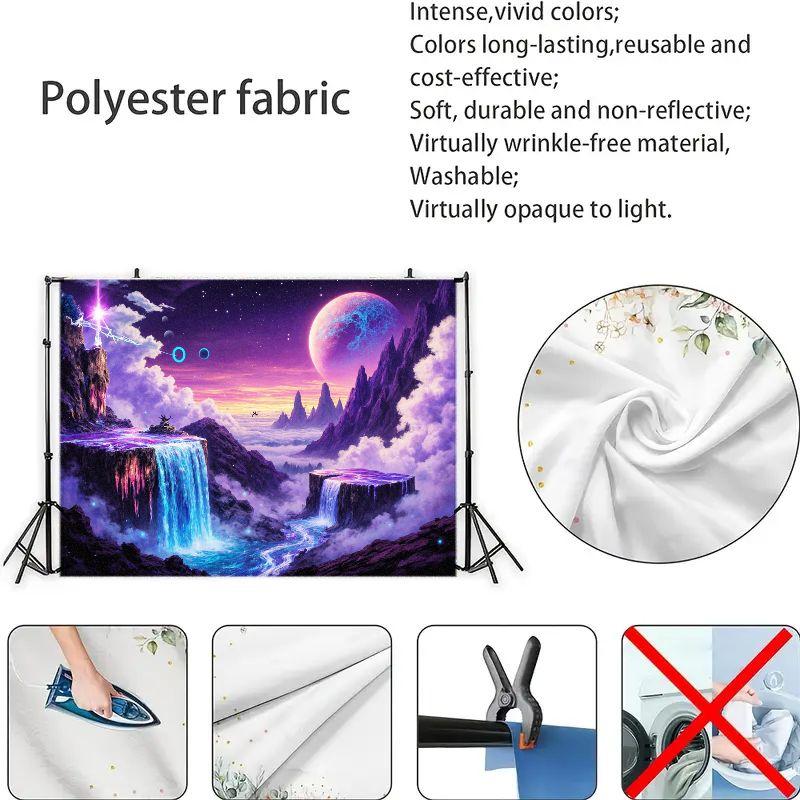 2D Plane, 1 Piece of Dreamy Purple-blue Alternate World Background Fabric, Suitable for Stage and Art.