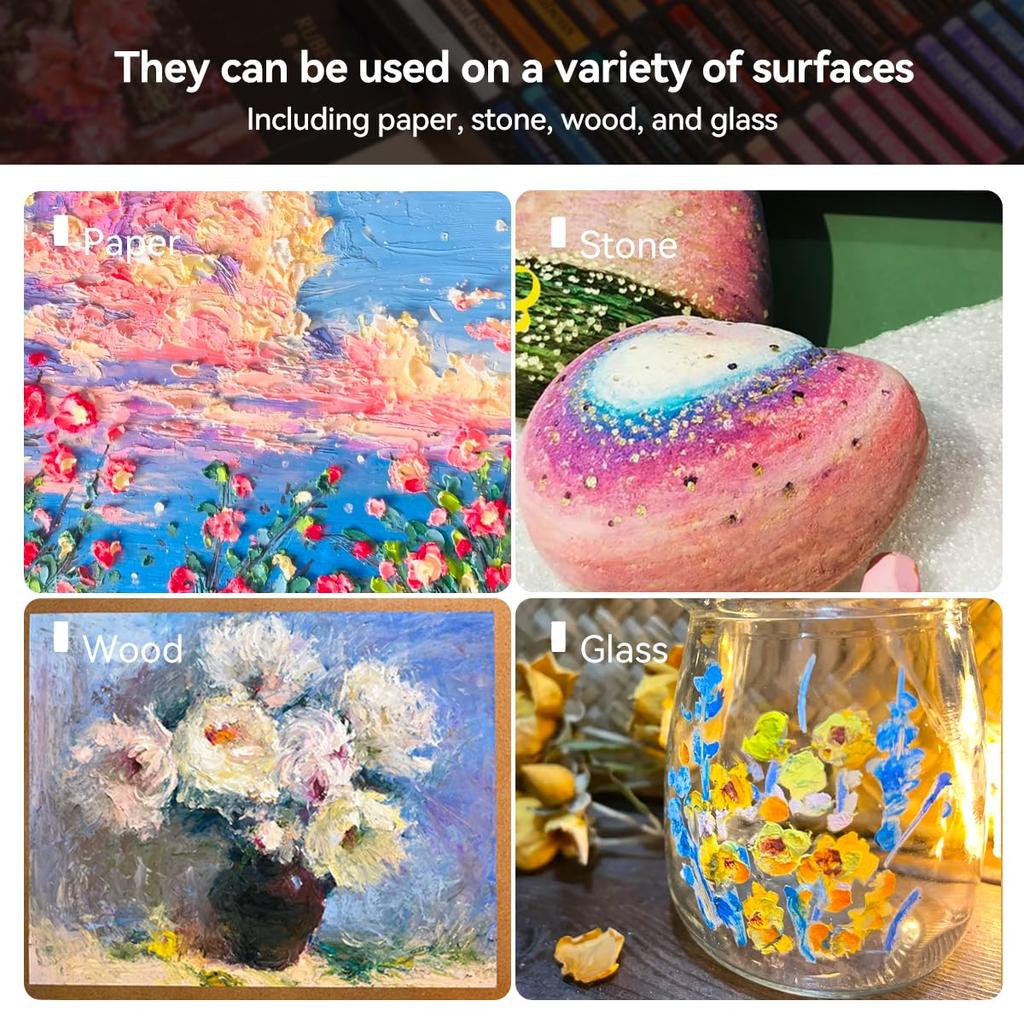 Paul Rubens Artist's Oil Pastels, 72-Color Floral Color Artist Soft Oil Pastel Set, Vibrant and Creamy, Pastel Art Supplies.