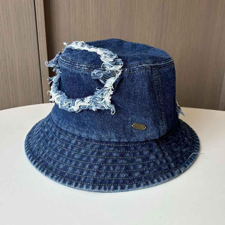 Retro old washed worn denim fisherman hat children spring and summer women's leisure versatile tide basin hat