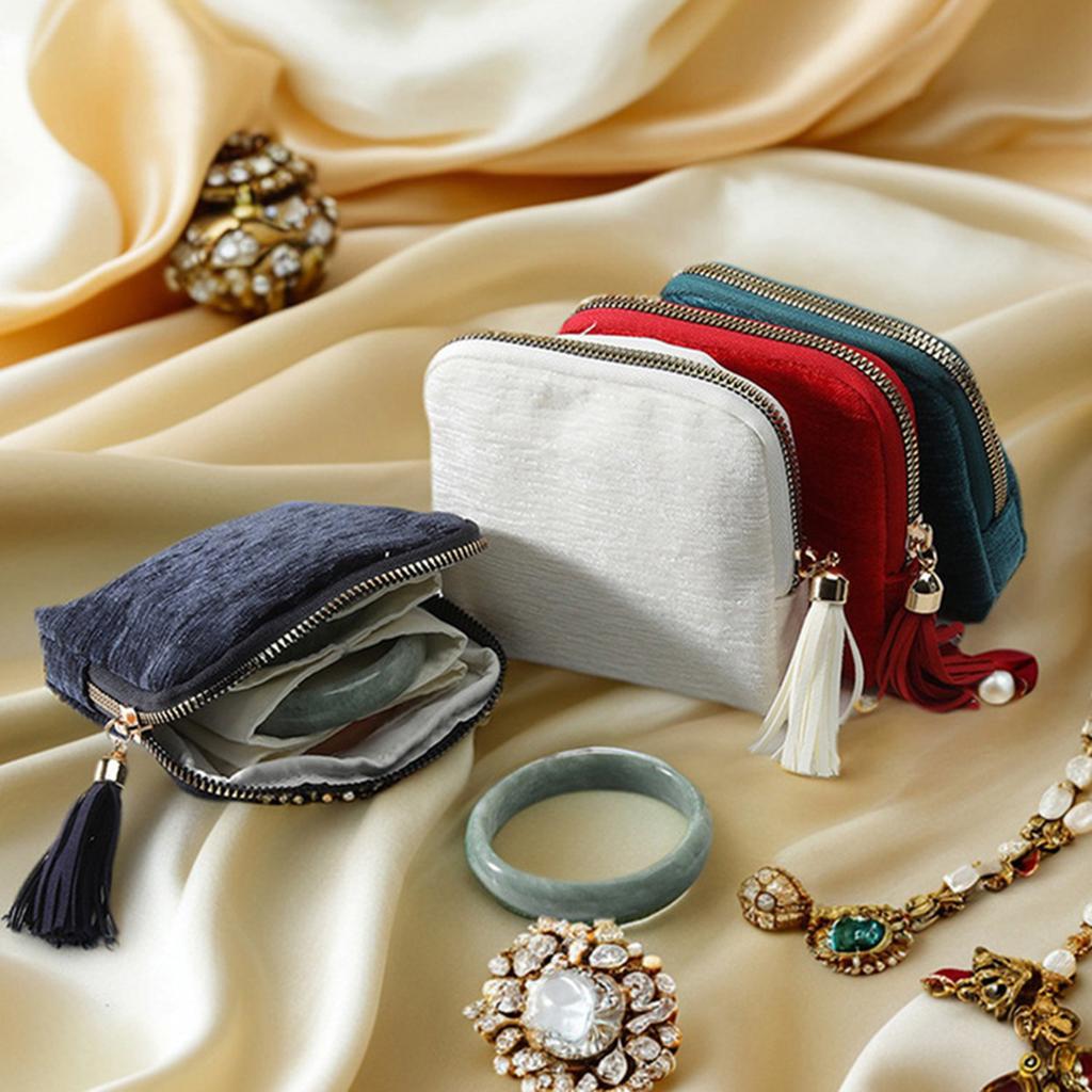 5-Layer Jewelry Storage Bag, Velvet Jewelry Pouch Bags for Watch Bracelet Rings Earring Crystal, Portable Travel Jewelry Case