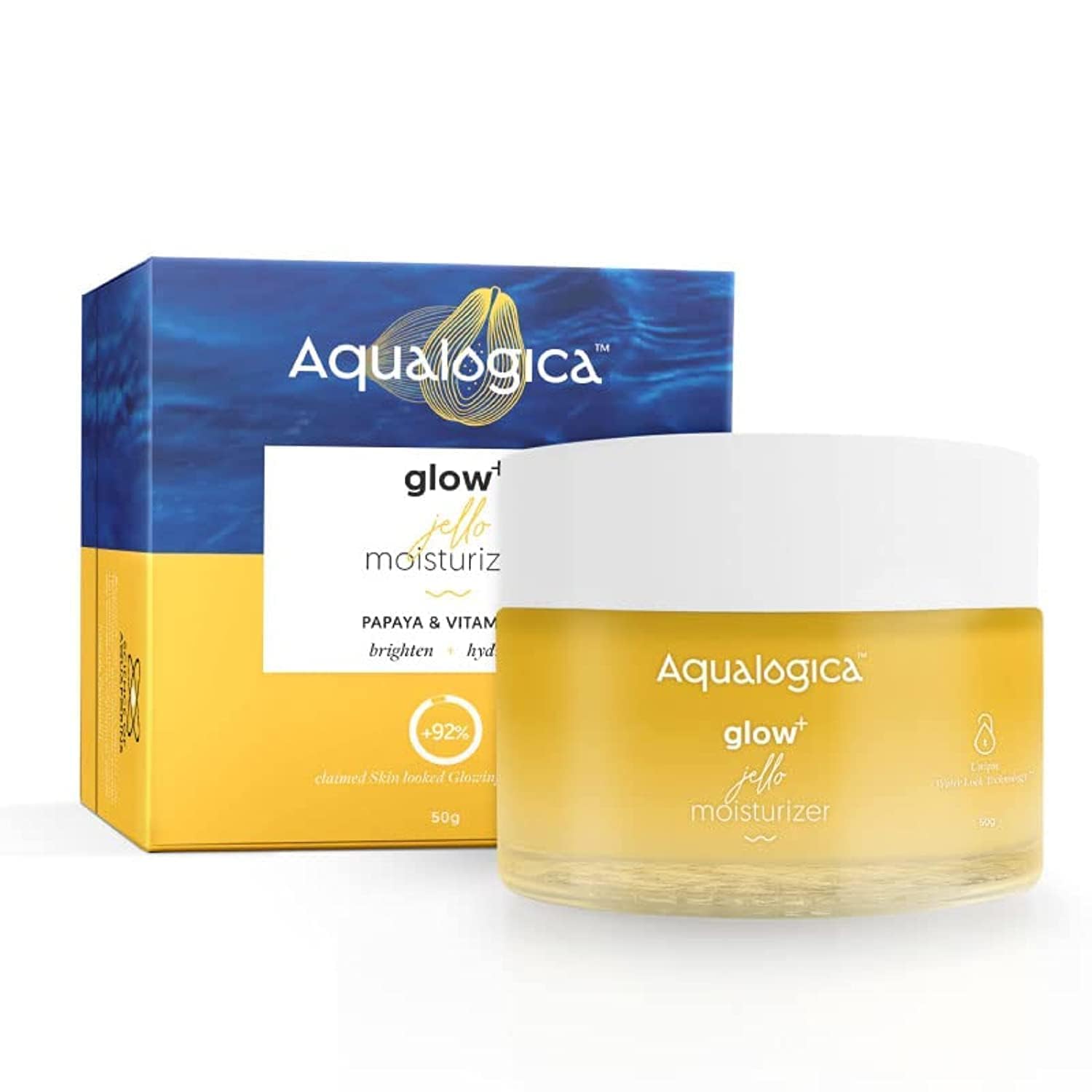 

Aqualogica Glow Plus Jello Moisturiser Lightweight Hydration Gel For Daily Radiant Look Normal Dry Combination Skin 50 g Care