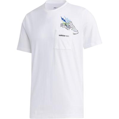 Neo Hand-Drawn Pattern Letter Print Sports Casual Short Sleeve T-Shirt Men T-Shirts White GJ8887