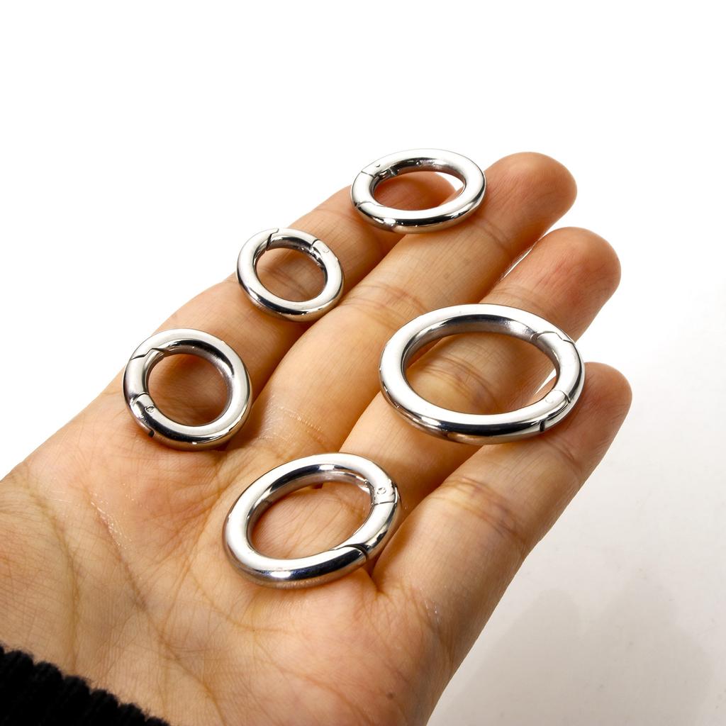 1 Piece 304 Stainless Steel Bolt Spring Ring Clasps Round Silver Color Polished Jump Rings DIY Necklace Bracelet Jewelry Making