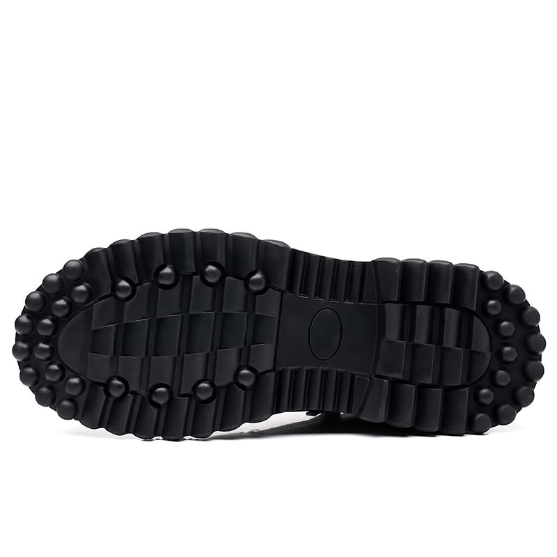 2024 Winter Men's Ankle Boots Thick Plush Warm Leather Zipper Winter Mens Snow Boots Platform Non-slip Waterproof Mens Shoes