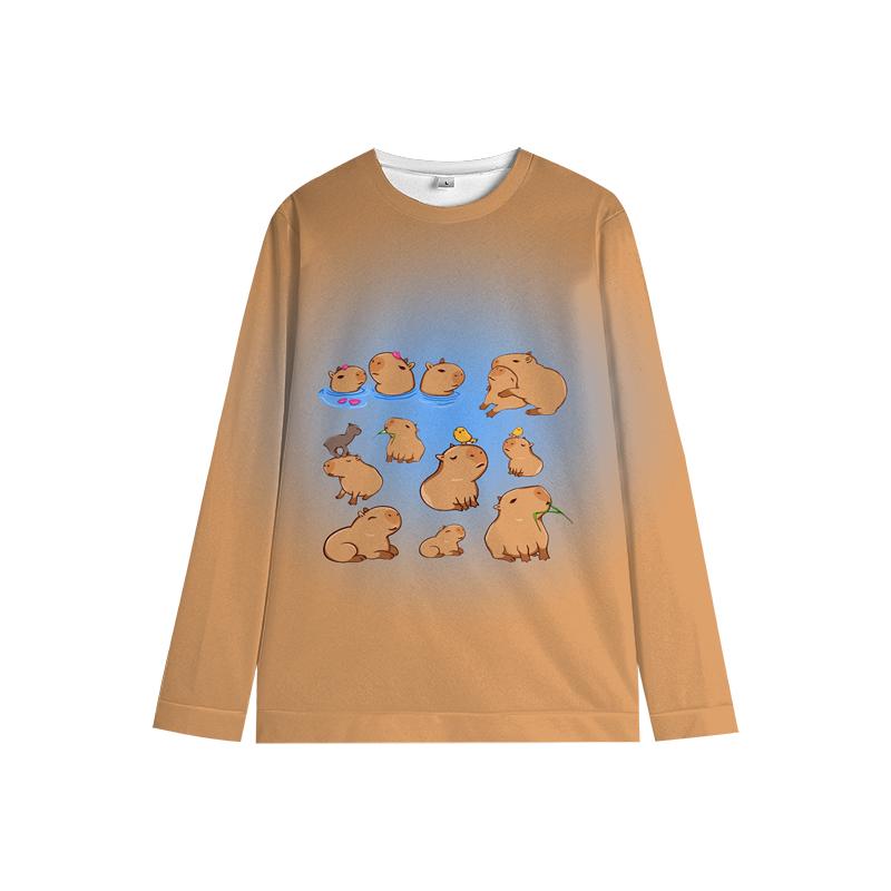 Capybara Kids Crewneck Sweatshirt My Spirit Animal Soft Cartoon Print Comfy Unisex Casual Wear for Boys & Girls