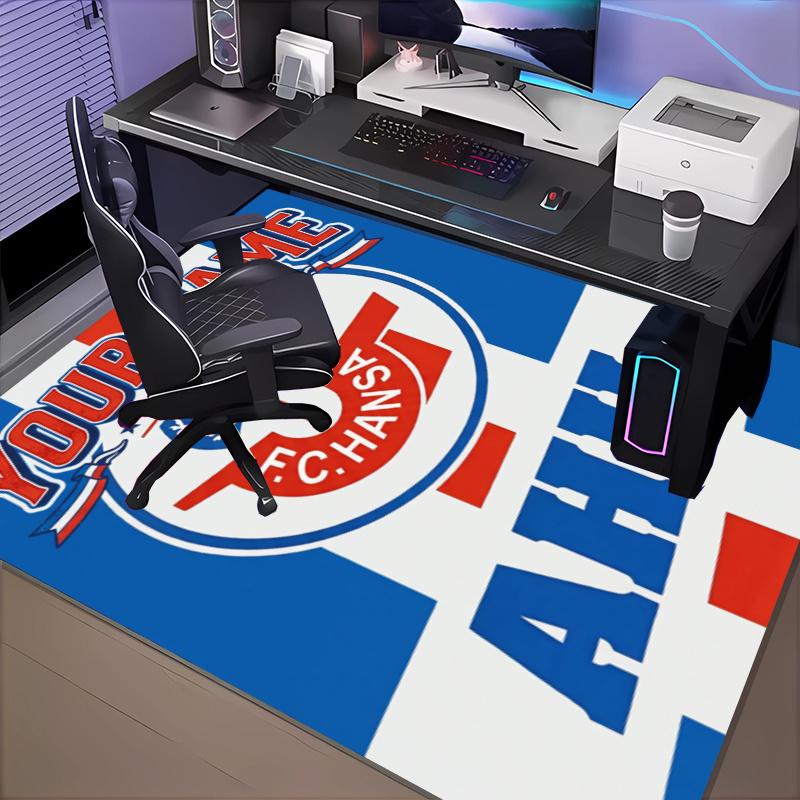 Benutzerdefinierter Name Hansa Rostock Teppich Büro Teppich, Innen Teppich, Stuhl Teppich, Wohnzimmer, Fußmatte Spiel Teppich Heimdekoration Geburtstag Weihnachtsgeschenke