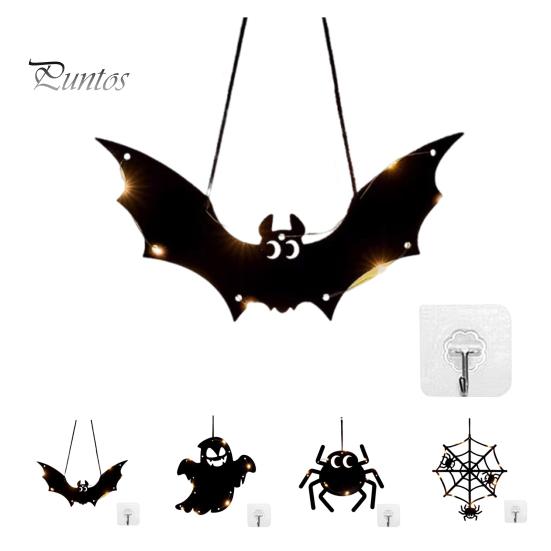 Outdoor Halloween Accessories Pumpkin Hanging Decor, Non-Woven Ghost Ornament with Light String, Spooky Decorations Door Wall Decor for Party