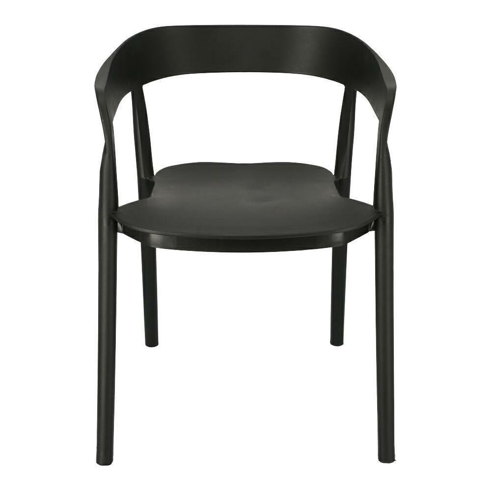 Black Bow plastic chair with armrests