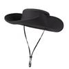 Summer New Large-Brim Solid Color Fisherman Hat Outdoor Mountaineering Hat Fashion Windproof Rope Fishing Hat Casual Sun Hat