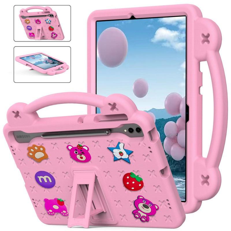 DIY Cartoon Tablet Case With Handheld Stand Galaxy Tab S9 FE S10 A8 Shockproof Creative Adjustable Strap