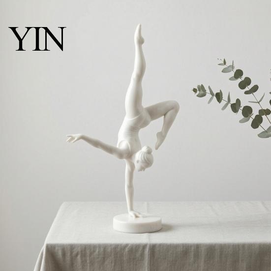 Matte White Ballet Decor 3D Printed Rhythmic Gymnastics Figurine, Modern Minimalist Art Sculpture, Elegant Decorative Pieces for Home Handstand
