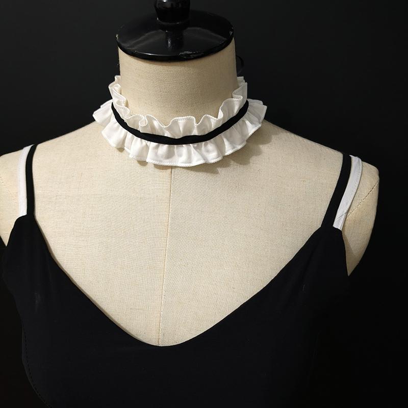 Perfect Match Ladies Detachable Lapel Fake Collar Neck Shirt Doll Collar False Blouse Neckwear Lace Up Shawl Cosplay Party Costume Accessories