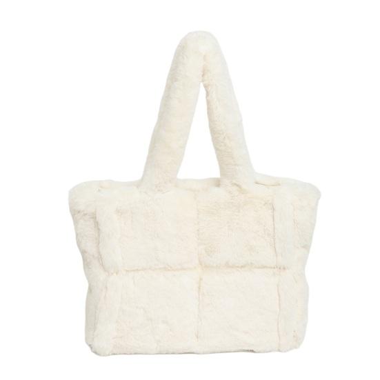 

Пушистая сумка через плечо Женская плюшевая сумка Пушистая сумка-тоут Большой вместимости Меховой кошелек для повседневных дел, свиданий, путешествий, поездок на работу белый