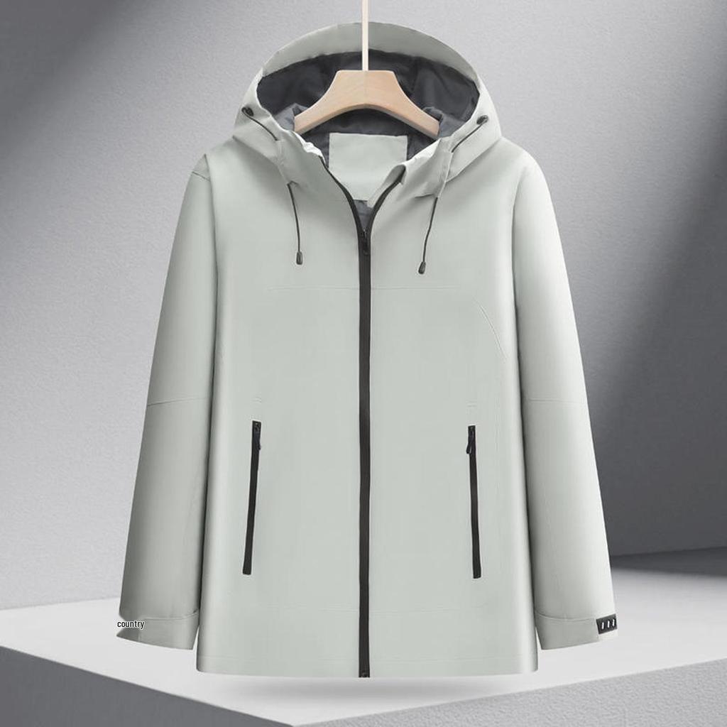 Lightweight Anti-static Hooded Windbreaker: Outdoor Windproof Waterproof Jacket with Optional Embroidered Logo for Uniforms