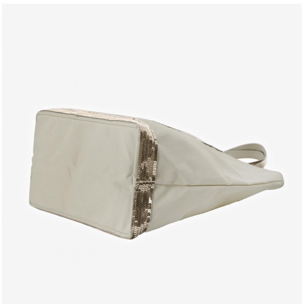 Vanessabruno Große L Cabas Pailletten Baumwolltasche