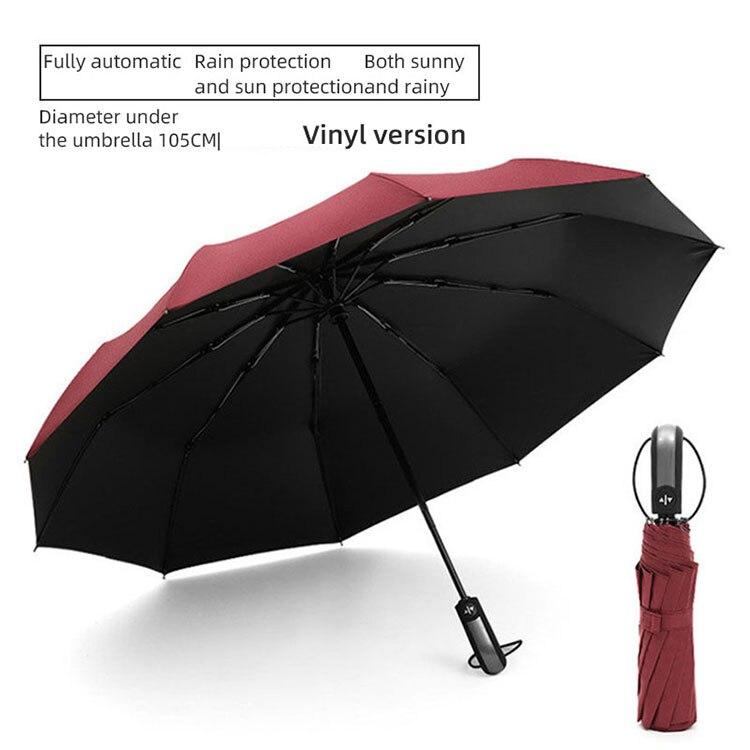 

12 ребер, автоматический открытый и закрытый солнцезащитный зонт, большой бизнес-клей, защита от солнца, складной солнцезащитный зонт, рекламный логотип с печатью