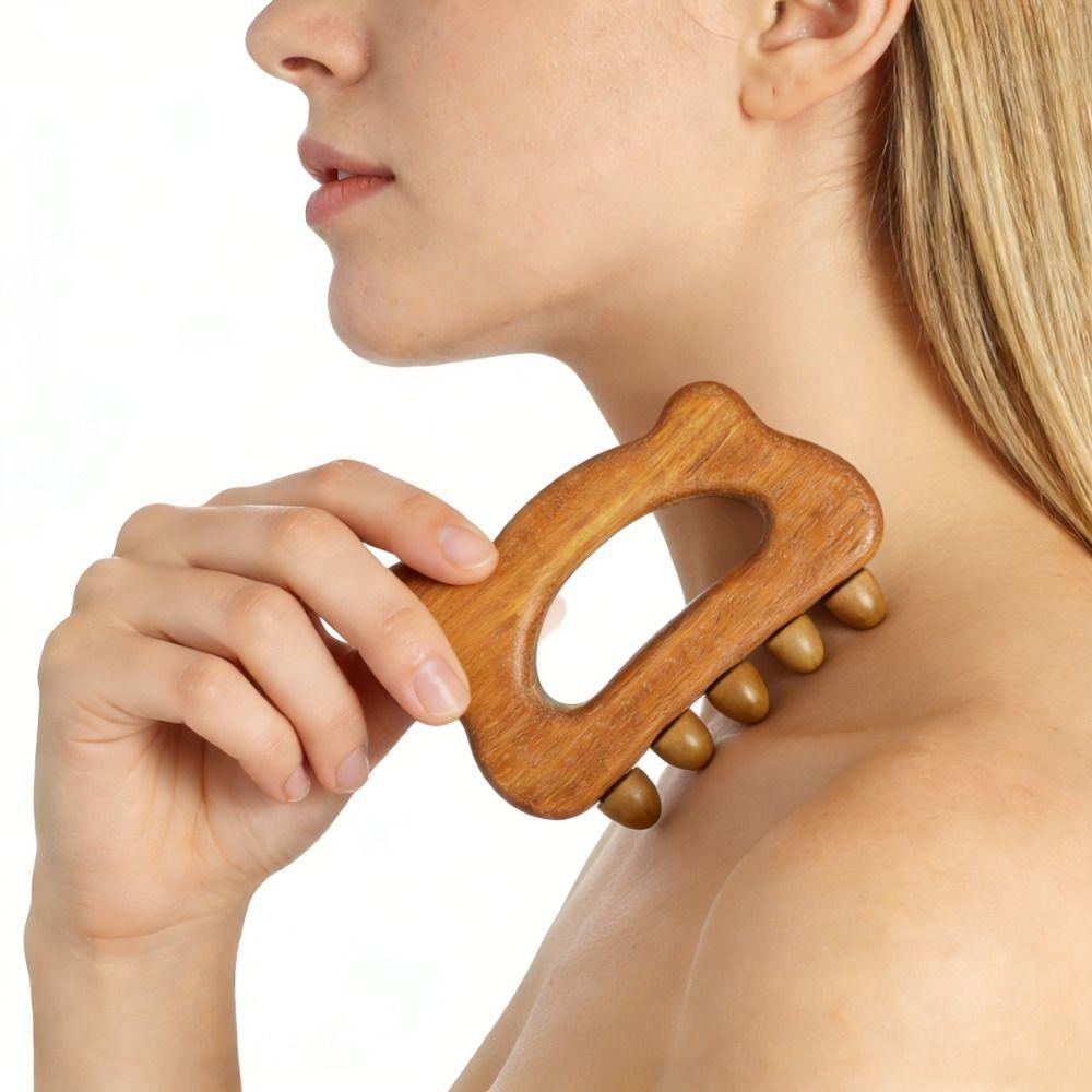 Comfortable Grip Wooden Meridian Brush Multi-purpose Body Sculpting Tool  Lymphatic Drainage