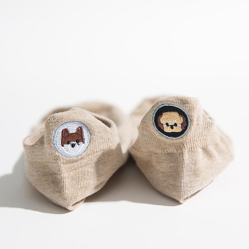 Harajuku Skarpetki Funny Ankle Socks Embroidery Animal Pug Cute Socks Women Divertidos Creative Sokken Kawaii Chaussette Femme