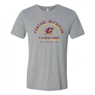Central Michigan University Division Arch Triblend T Shirt - Athletic Grey