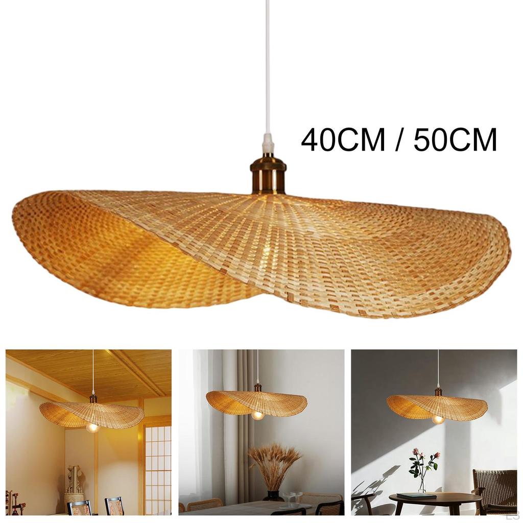 Bamboo Lamp Shade Lampshade Handmade Hanging Ceiling Chandelier Light Shades Cover Dustproof
