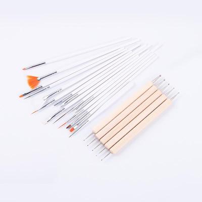 20-Piece Nail Art Brush Set: Painting, Carving, Gel & Liner Brushes – Comfortable & Portable