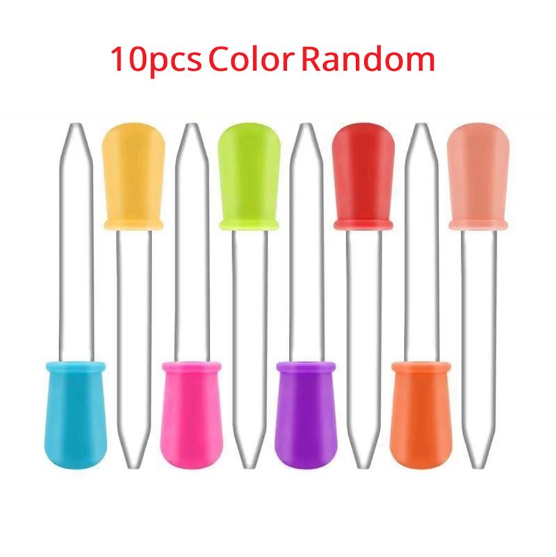 Ungiftig 5/10 Stück 5 ml Kleine Silikon-Kunststoff-Pipette Tropfer Fütterung Medizin Flüssigkeit Augen Ohren Pipette Tropfer Labor Experiment Spielzeug Geschenk