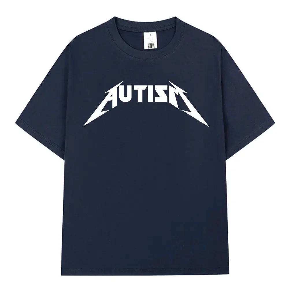T-shirt Meme Rock Metal Autismo Unisex Moda Unisex Hip Hop Manica Corta Magliette Oversize 100% Cotone Magliette Comode Streetwear