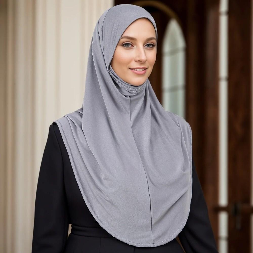 Soft Fabric Pullover Hijab Full Coverage Women Hijab Scarf New Instant Turbans  Daily Wear