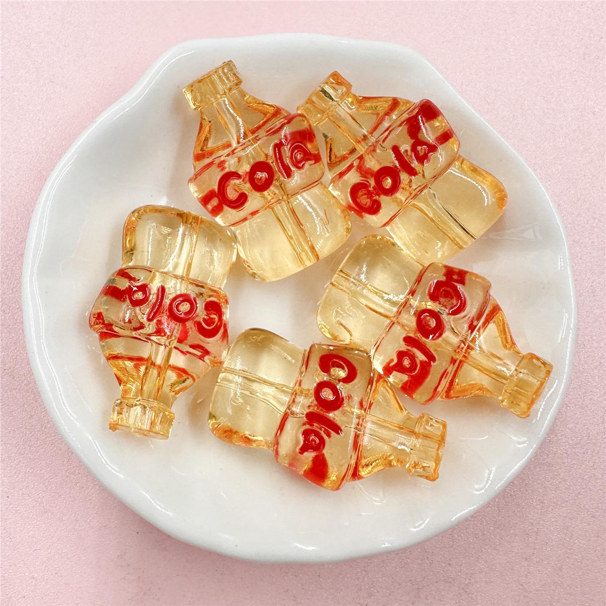 

Креативный перфорированный кулон с мультяшными элементами ярких цветов, материал ручной работы, милые 5 шт., 18,8*30 мм, в форме бутылки кока-колы, цепочка для телефона, изготовление акриловых бусин оранжевый