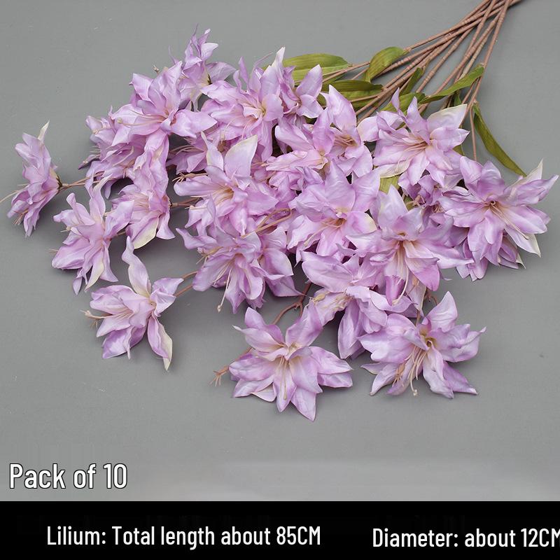 10-Piece Purple Series Artificial Floral Set: Ground Row, Aisle, and Burgundy Wedding Decoration Flowers