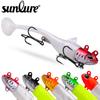 T-Tail Fish Shape Soft Lure with Lead Head & Treble Hook for Freshwater/Seawater Fishing