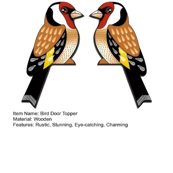 1 Pair Bird Door Topper Rustic Bird Shape Door Frame Corner Sculpture Wooden Wall Art Sign for Bedroom Living Room