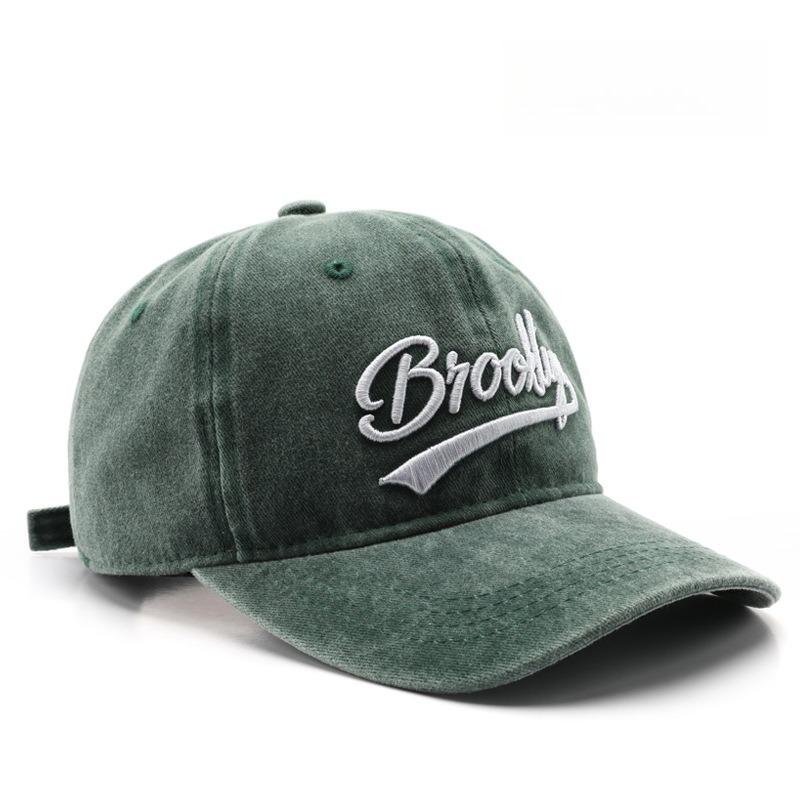 Gorra de béisbol retro vintage de algodón para hombre y mujer, con letras bordadas en mezclilla, de algodón, suave, informal, unisex.