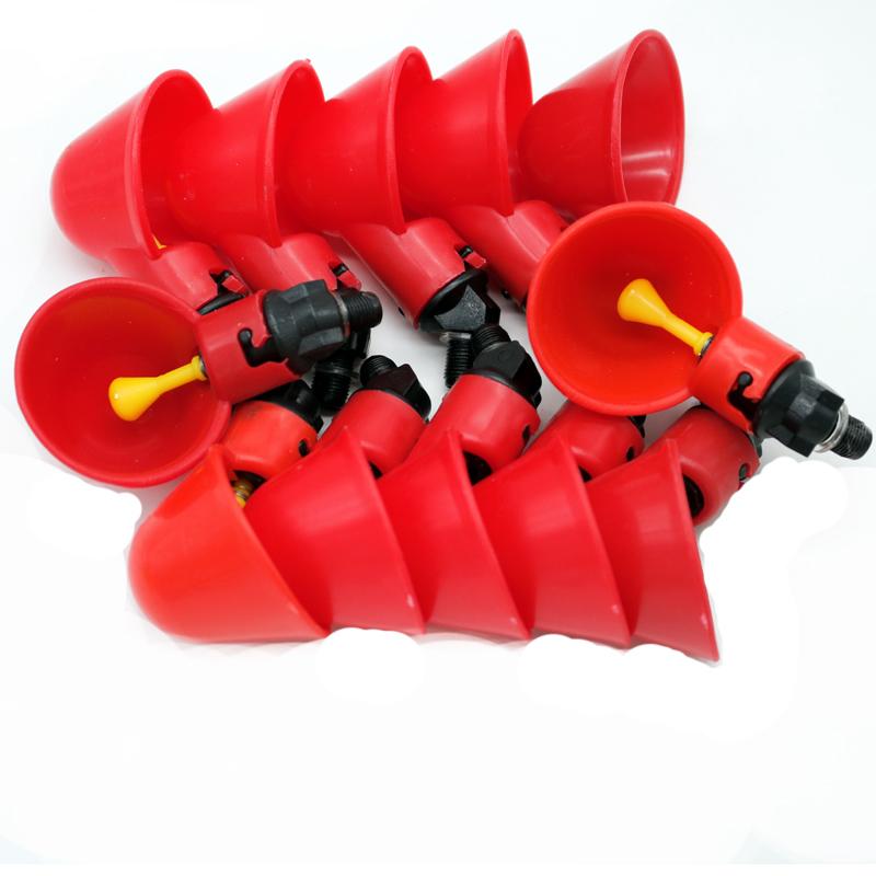 10 Pcs Automatic Quail Drinker Chicken Waterer Bowl Straight Pipe With Yellow Nipple Farm Poultry Drinking Water System