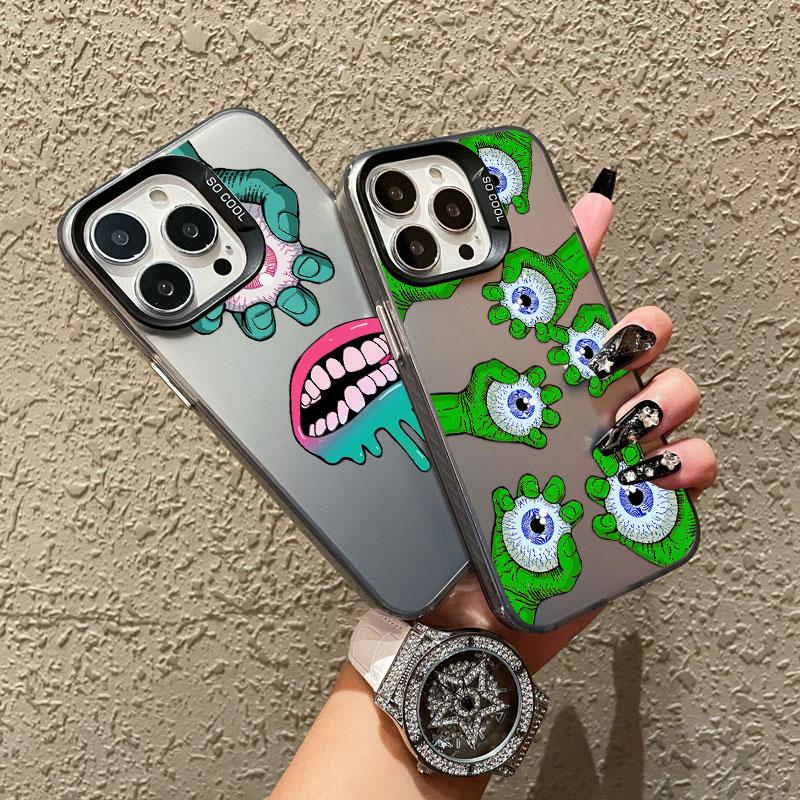 For Samsung S21 S23 S24 FE S25 S24 S23 S22 Ultra Plus Laser Phone Case Red Green Funny Eyes Shockproof Protective Back Covers