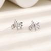 1 Stück Süße Trendige Silberfarbene Edelstahl Zirkon Stern Clip-Ohrringe für Damen Charm Ohr-Manschette Fake Piercing Korea Schmuck Geschenk