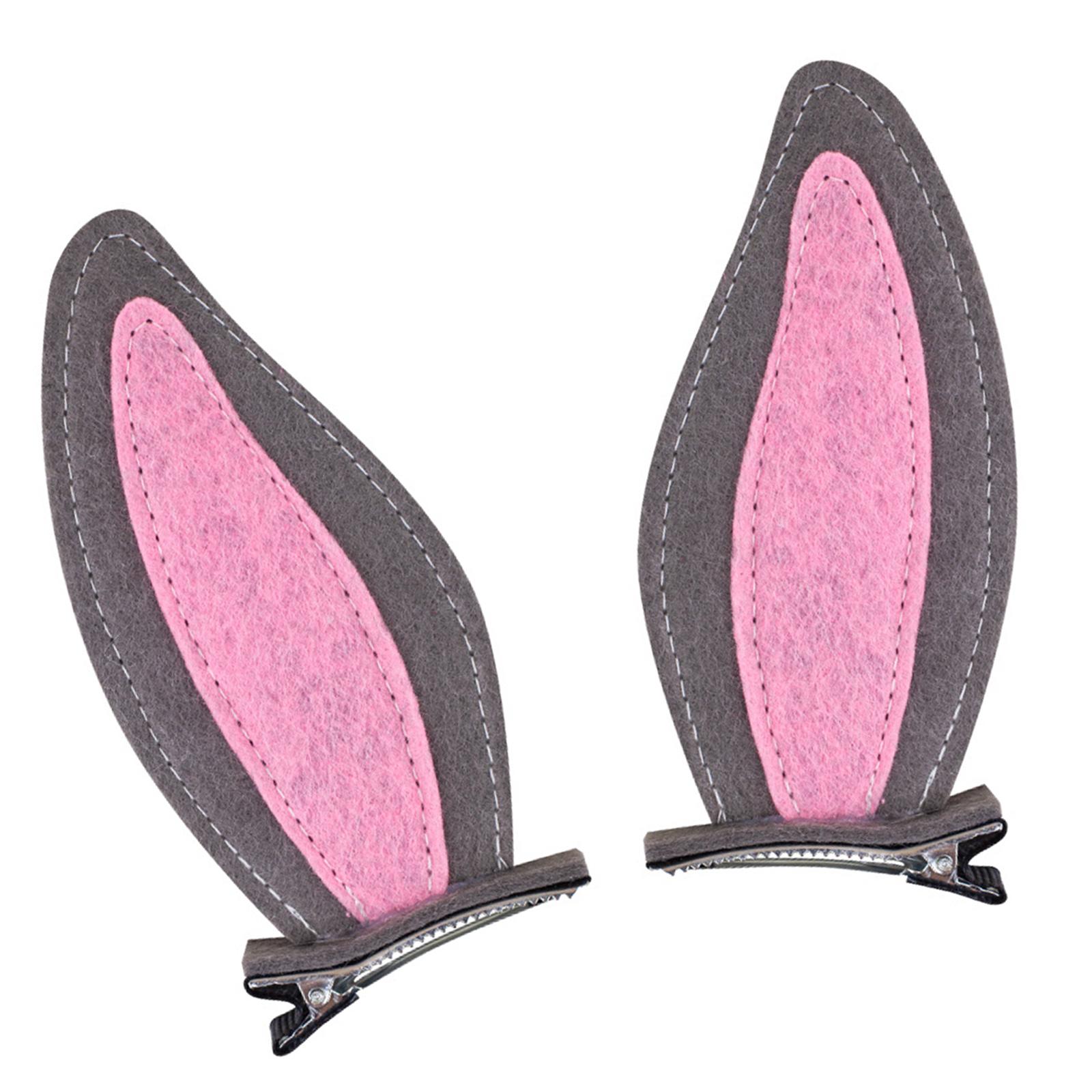 

2 Pieces Cute Rabbit Hair Clip For Girls Women Felts Hairpin Comfortable Wear Mother Daughter Matching Hair Accessories серый