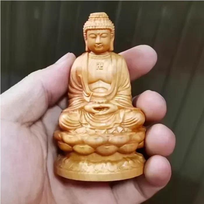 

Вінтажна Ностальгічна Різьба по Дереву Кипариса Кліф Статуї Великого Сонячного Будди, Домашні, Декорації для Вітальні, Автомобільні