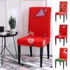 Christmas Theme Dining Chair Seat Covers Slip On Stretch Santa Claus Printed Banquet Party Decor Supplies