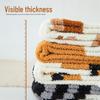 Women's Mid-Calf Coral Fleece Socks: Half-Sided Fleece, Cat Paw Design, Cute & Cozy for Autumn/Winter