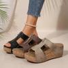 Mode Damen Plateau Sandalen Damen Gummi Sohle Schnalle Peep Toe Elegante Damenschuhe Sandalias De Mujer 2025 Neue Große Größe Keilsandalen