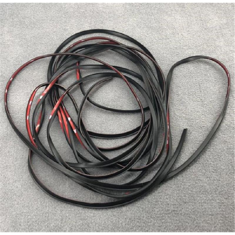 5M Slanted T Sealed Strip Car Side Skirt Fender Bumper Headlight Edge Trim Black